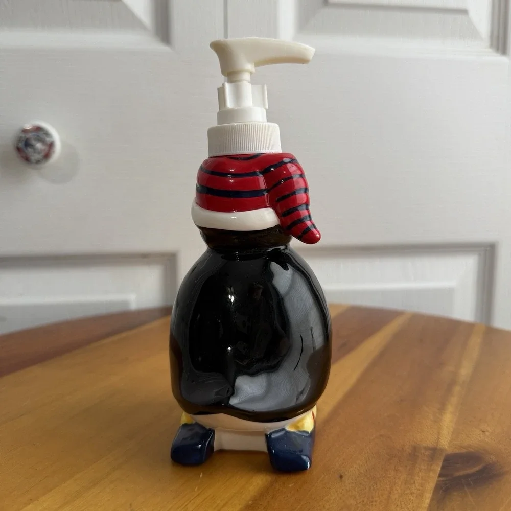 Skiing Penguin Soap Dispenser Taiwan Christmas Winter Refillable Gifting Holiday